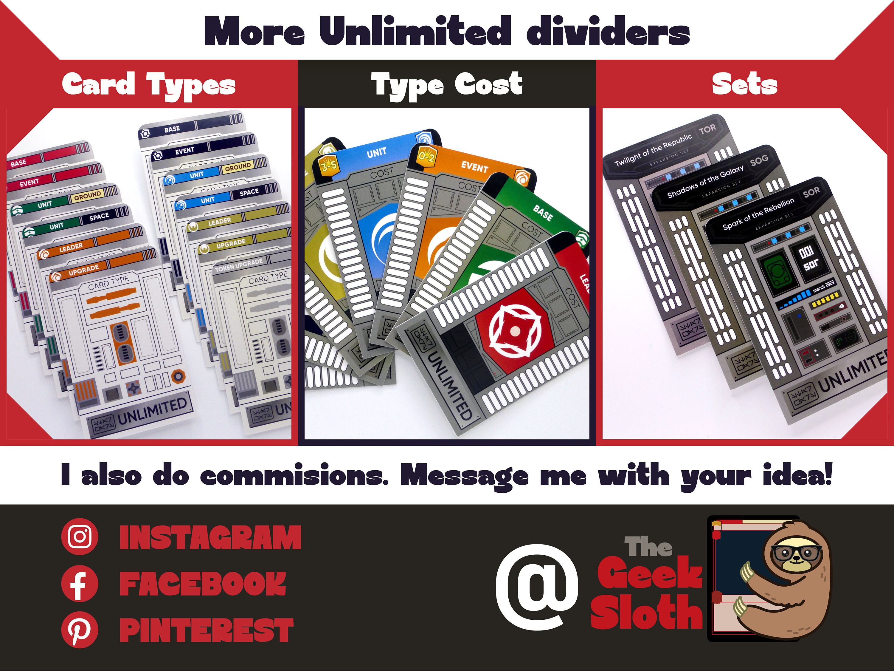 UNLIMITED ASPECT Full Set Star Wars Card Separators - Card Deck