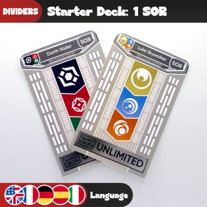 UNLIMITED 2 verdelers - STARTDEK Star Wars Unlimited-kaartscheiders - Opbergruimte voor kaartendecks