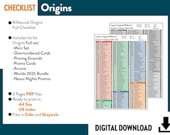 CARD CHECKLIST ORIGINS Riftbound League of Legends Trading Card Game Album Binder Collection Organizer - Etsy CARD CHECKLIST ORIGINS Riftbound League of Legends Trading Card Game Album Binder Collection Organizer - Etsy