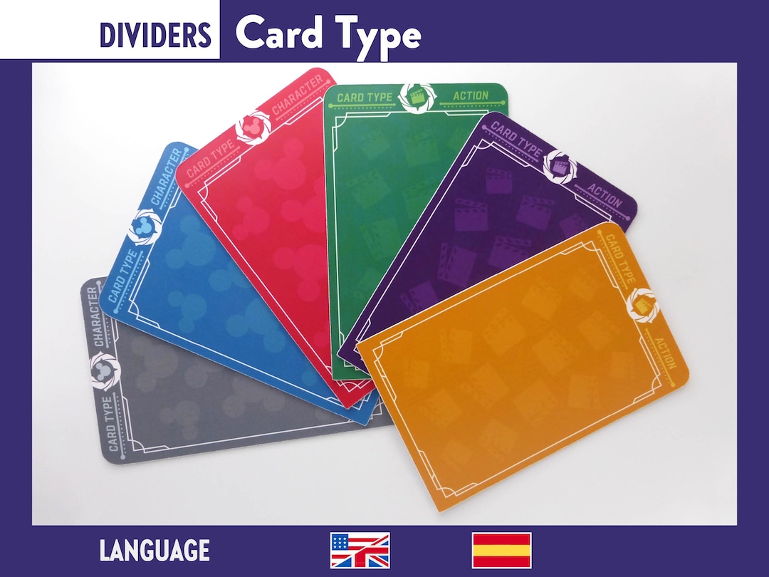 CARD TYPE INK Dividers Lorcana Deck Separators Trading Card Game Tcg ...