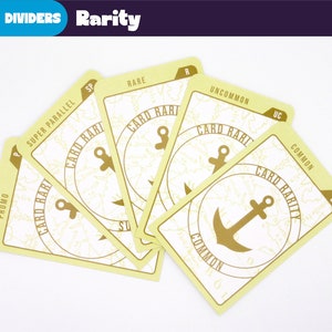 One Piece tcg 8 DIVIDERS CARD RARITY - One Piece Card Separators - Card deck storage organization