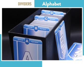 ALTERED ALPHABET BUCHSTABEN Abc Dividers Deck Box Trennzeichen Tcg Card Game Organizers