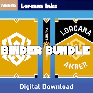 Lorcana Binder Inktkleurenbestanden - Voor- en achteromslagen + ruglabels - PDF Lorcana Card Organization