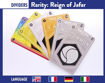 REIGN of JAFAR DIVIDERS Rarity Set Lorcana 7pcs Separators - Trading Card Game tcg Card deck Separators - Storage organisation/organization