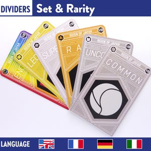 RARITY & SET DIVIDERS Lorcana 7pcs Separators Expansion Name -Trading Card Game tcg Card deck Separators - Storage organisation/organization