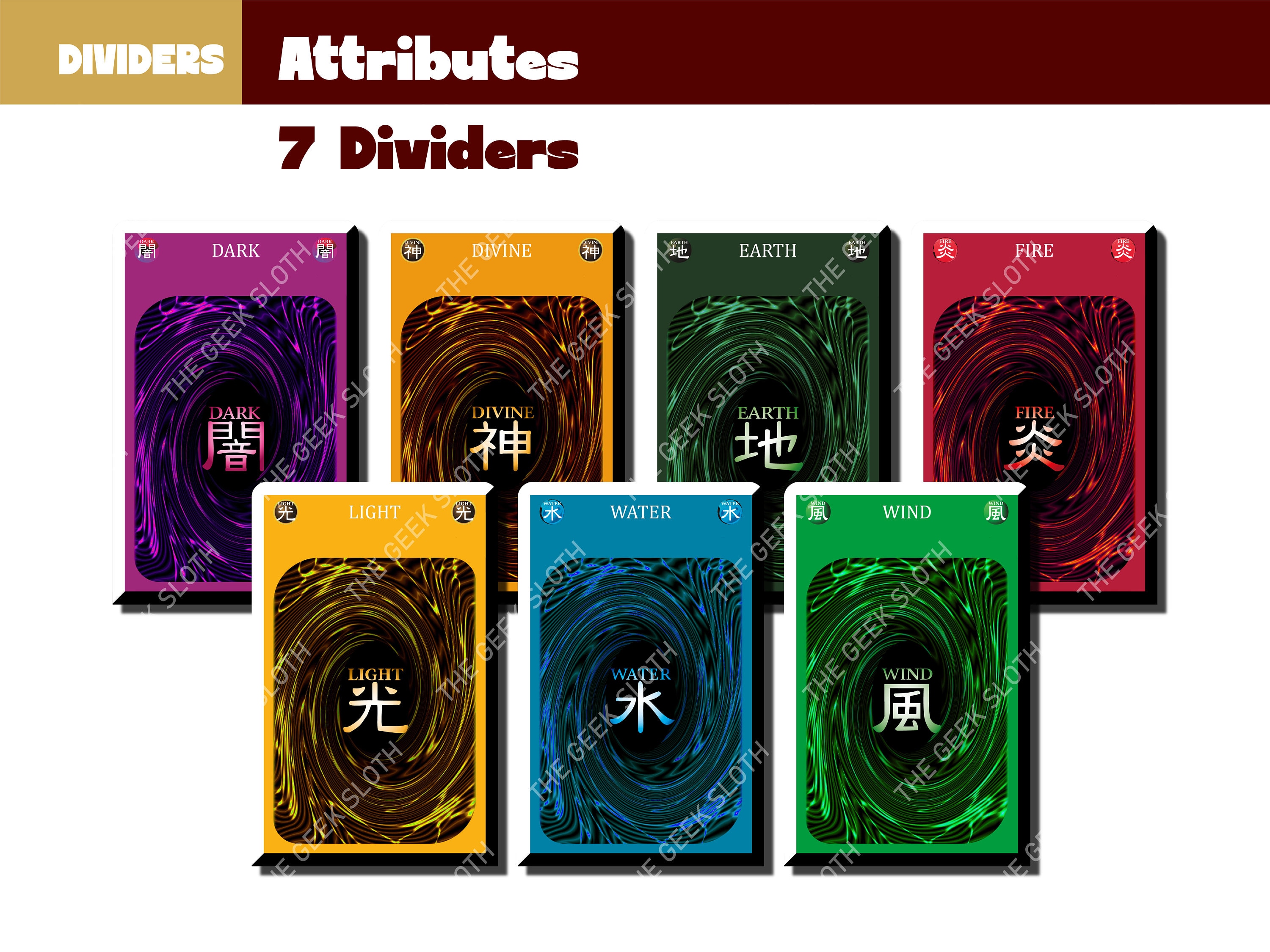 Yu-gi-oh Attributes - Card Dividers / Separators - Etsy