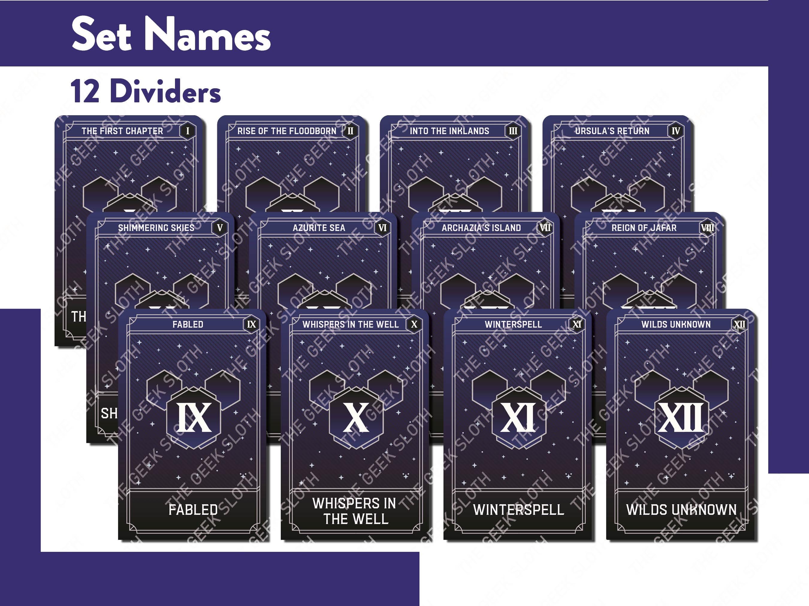 lorcana card dividers INK COLOR DIVIDERS Lorcana 6pcs Separators - Lorcana Trading Card Game Tcg Card Deck Divider - Storage Organisation/organization