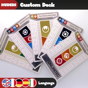 UNLIMITED  Dividers - CUSTOM DECK Star Wars Unlimited Card Separators - Card deck storage organization