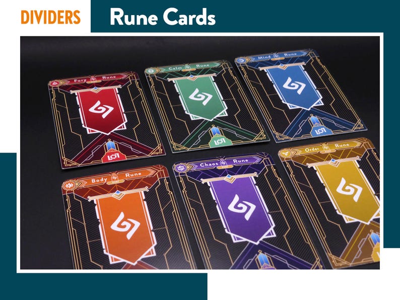 Yellow Rune From Riftbound RIFTBOUND RUNE COLOR Dividers, League of Legends Separators Tcg Card ...