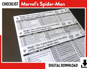 CARD CHECKLIST Marvel's Spider-man - Mtg Magic the Gathering Card List  Binder Organizer - Etsy