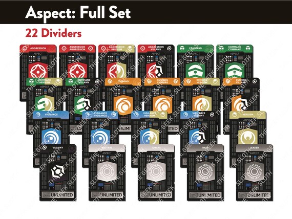 UNLIMITED ASPECT COLOR 22 Dividers Full Set Star Wars Card