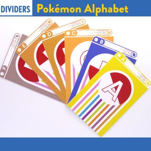Separadores POKÉMON 26 LETRAS DEL ALFABETO Separadores Pokémon TCG abc - Separadores para juegos de cartas - Organización de almacenamiento de cartas