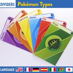 POKÉMON 12 Trennblätter KARTENTYP Pokémon Tcg-Trennblätter - Kartenspiel-Trennblätter - Organisation der Kartenaufbewahrung