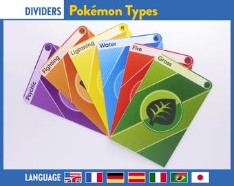 POKÉMON CARD TYP Teiler 12 Trenner Tcg Card Organizer