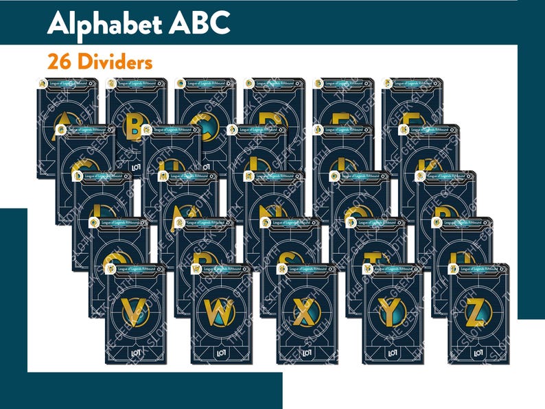 RIFTBOUND ALPHABET Letter ABC Dividers, League of Legends Separators ...