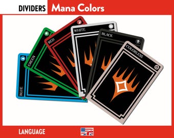 MTG 6 Dividers BASIC MANA Colors Magic The Gathering Card Game Trenner Deck Aufbewahrung Organisation