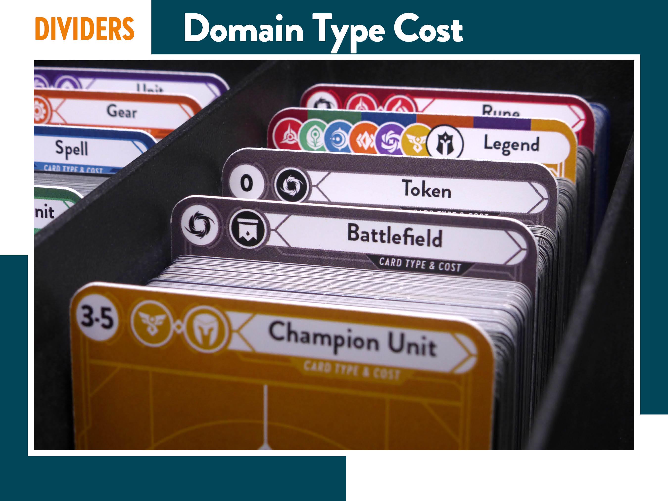 RIFTBOUND Card TYPE COST & Domain Color Dividers, League of Legends ...