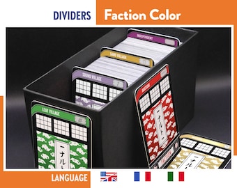 MYTHOS tcg FACTION COLOR Dividers Separators Card Game Organizers