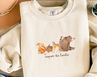 Respektieren Sie die lokale Wildtier-Sweatshirt, schützen Sie die Nationalparks Shirt, Camping im Freien wandern Granola Mädchen Geschenk