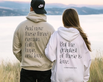 Passendes christliches Paar Hoodie, Bibel Vers Verlobungsgeschenk, Jubiläumsgeschenk für christliches Paar
