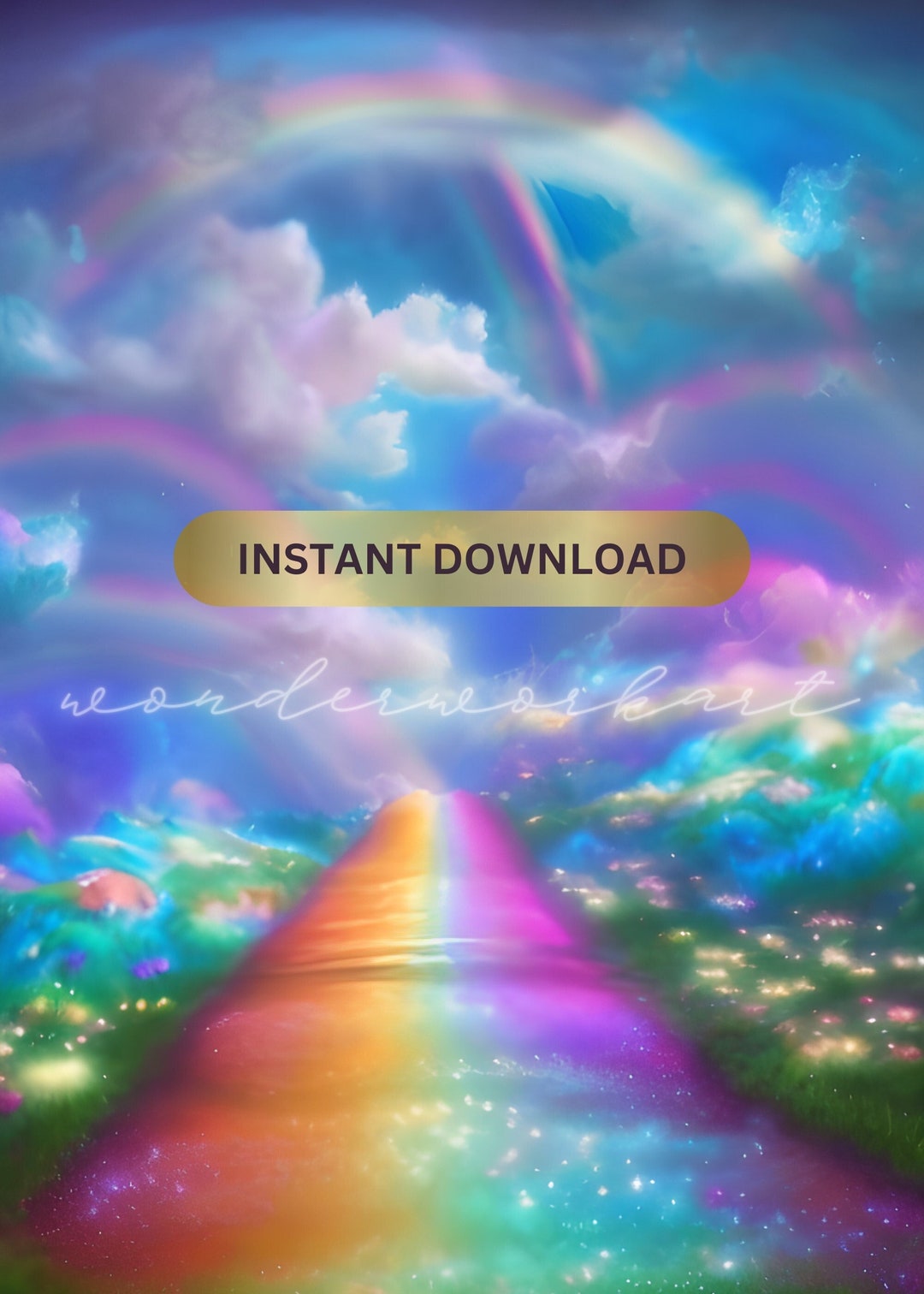 Path to the Rainbow Bridge Instant Access Digital Art Pet Loss Gift