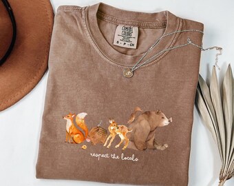 Respect the Locals T-Shirt | Woodland Animals Graphic Tee
