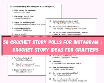 50 sondaggi di storie all'uncinetto per Instagram: fidanzamento all'uncinetto (download digitale)
