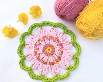 Crochet Flower Coasters. Crochet Pattern. Crochet Coaster. Flower Coaster. Crochet Flower Pattern. Home Decor Crochet Flower. PDF Pattern