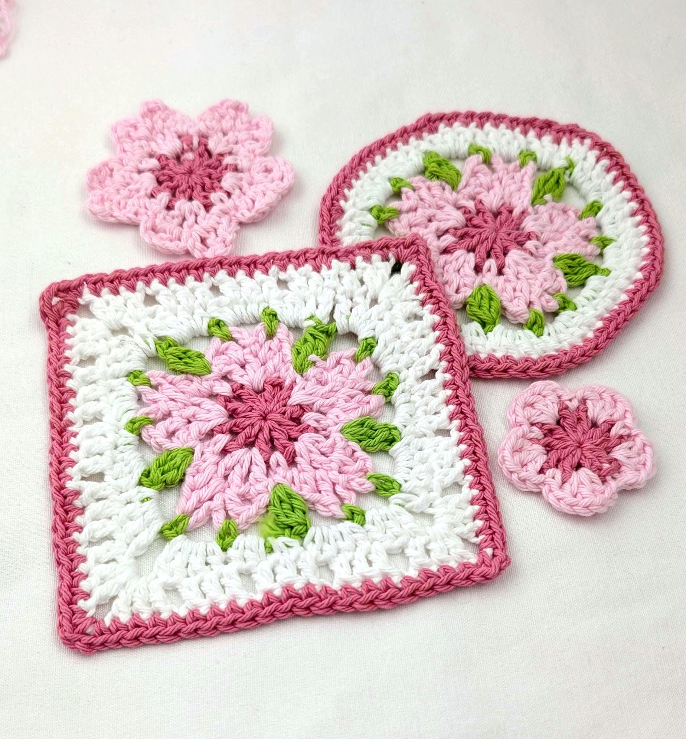 37 Japanese Crochet Patterns to Explore: Bags, Motifs, Amigurumi, and Lace 11 Flower Granny Square Crochet Pattern: Sakura Apple Blossom