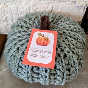 Pumpkin handmade tags/ Printable Fall gift tags / Autumn Tags / PDF Tags for handmade / Handmade with love tags