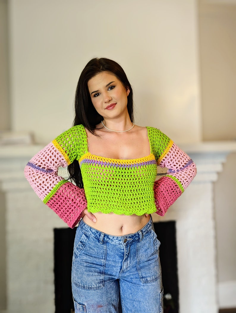 Cropped Shrug Crochet Pattern / Crochet Mesh Jumper / Shrug Etsy