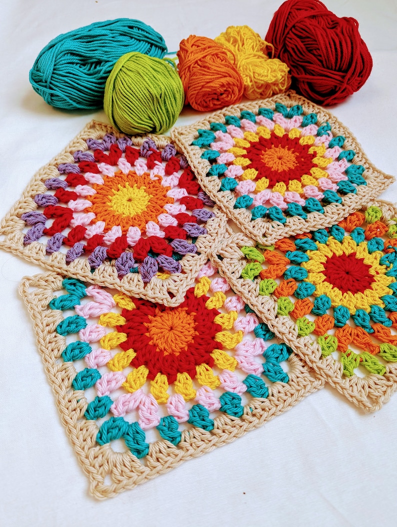 Granny Square Crochet Pattern: Easy Boho Farmhouse Tutorial (PDF) - Etsy