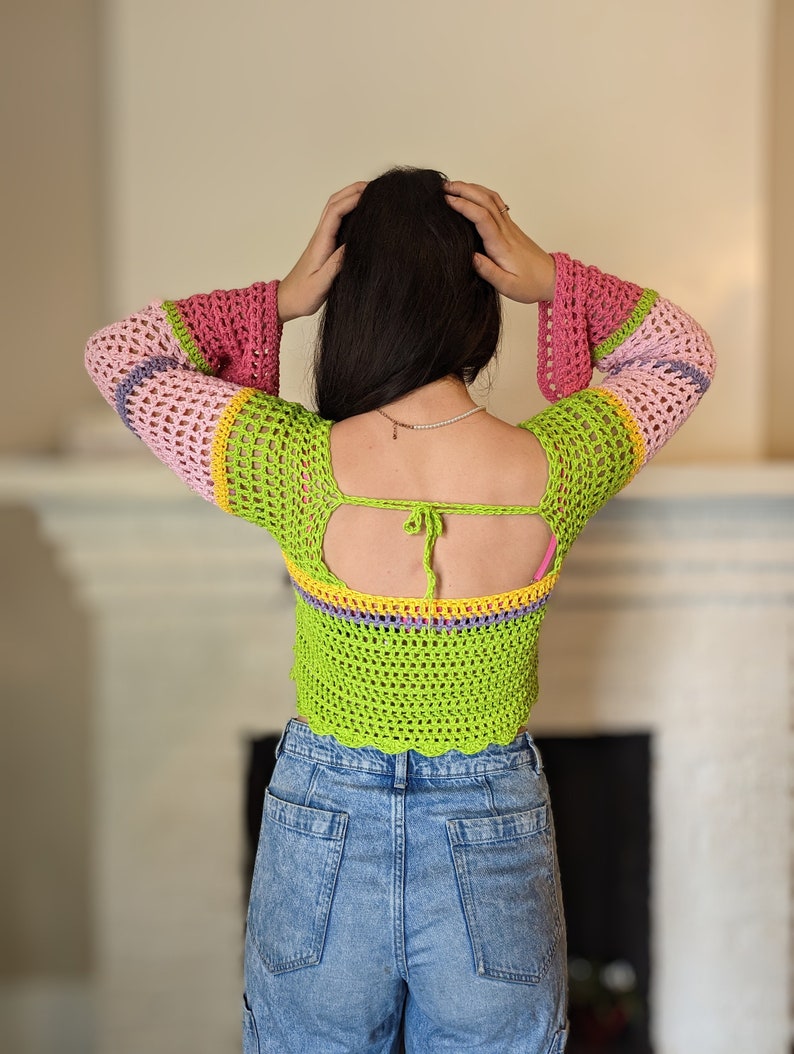 Cropped Shrug Crochet Pattern / Crochet Mesh Jumper / Shrug Etsy