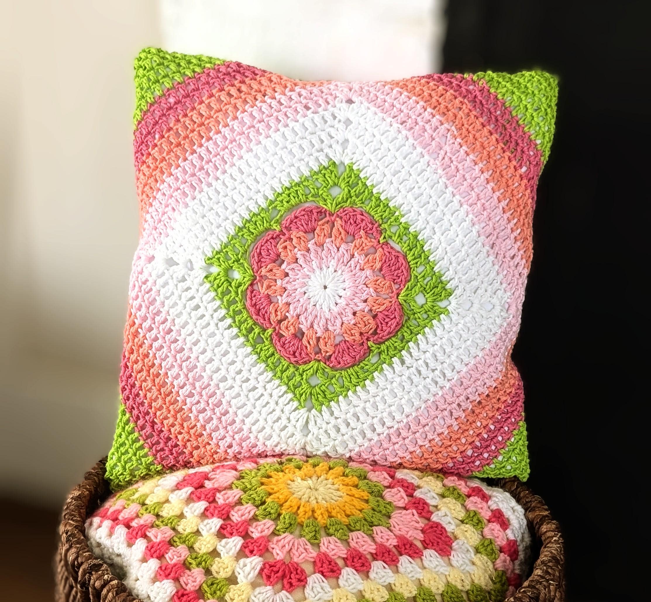 30 Flower Pillow Crochet Patterns for Cozy, Giftable Home Décor 28 Boho Flower Pillow Crochet Pattern – Granny Square Design