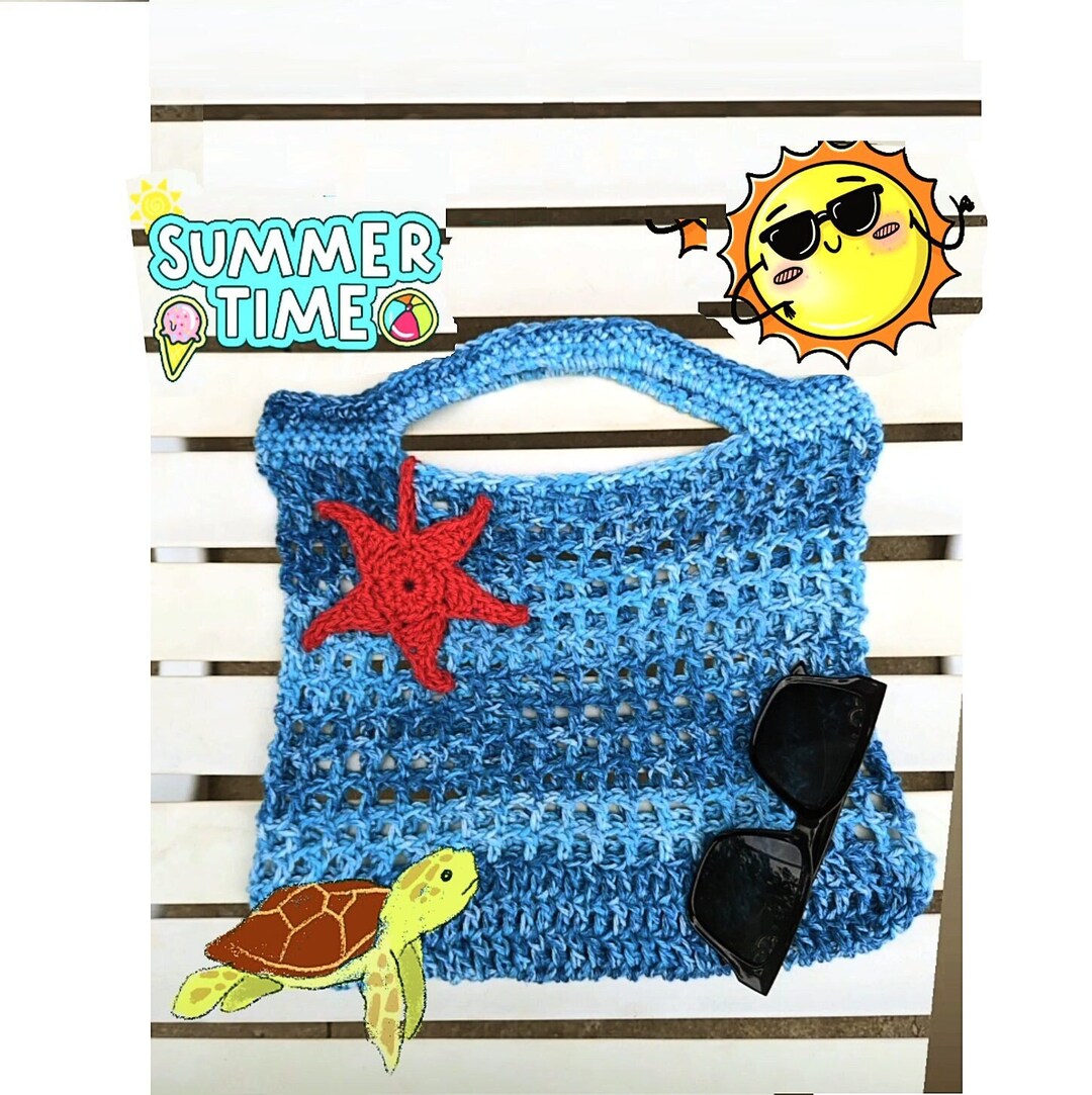 Crochet Tote Bag Pattern: Deep Ocean Beach Market Bag (PDF Tutorial) - Etsy