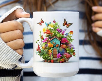 Cute Plant Mug, Plant Mom Mug, Nature Mug, Garden Mug, watercolor plants mug, Succulent plants, Plant Coffee Mug, for Plant Lover Plant Gift