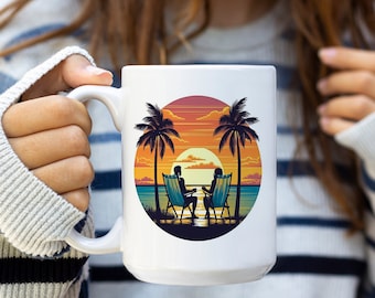 Honeymoon Mug, Honeymoon Gift, Husband And Wife, Just Married Mug, Engagement Mug, Just Married Mugs, Anniversary gifts, beach couples mug