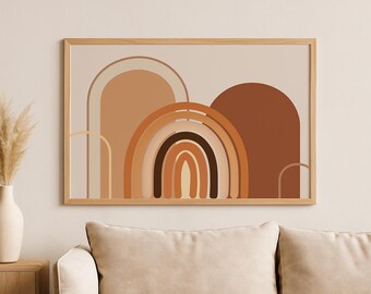Boho Minimalist Rainbow Wall Ar 18x24 Sustainable Poster | Eco-Friendly Mid-Century Modern Decor