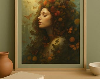 Natural Beauty Woman Wall Art Poster – 18x24 | Eco-Friendly Art Print