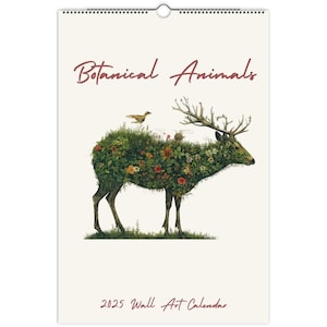 Calendario da parete Botanical Animals 2025 – Carta ecologica e sostenibile / Design ispirato alla natura