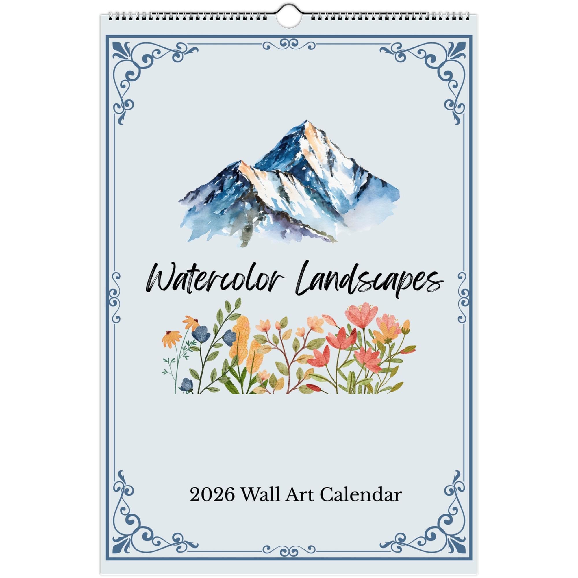 2026 Watercolor Landscape Calendar – Sustainable Monthly Wall Art ...