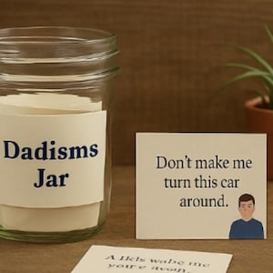 Dadisms imprimable Deck 30 dictons classiques drôles pour papa, cadeau numérique pour la fête des pères, cartes à monter soi-même pour pot, album ou décoration murale