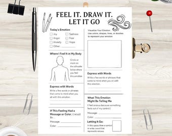 Emotional Regulation Art Therapy Worksheet Mindfulness Printable