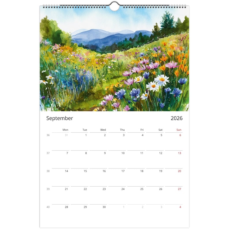 2026 Watercolor Landscape Calendar – Sustainable Monthly Wall Art - Etsy