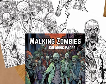 Zombie Horror Coloring Pages for Adults: Halloween Printable (Digital Download)