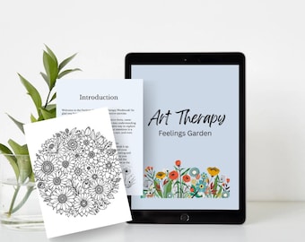 Feelings Garden Art Therapy Workbook: Emotional Regulation, SEL Activities (Digital Download)