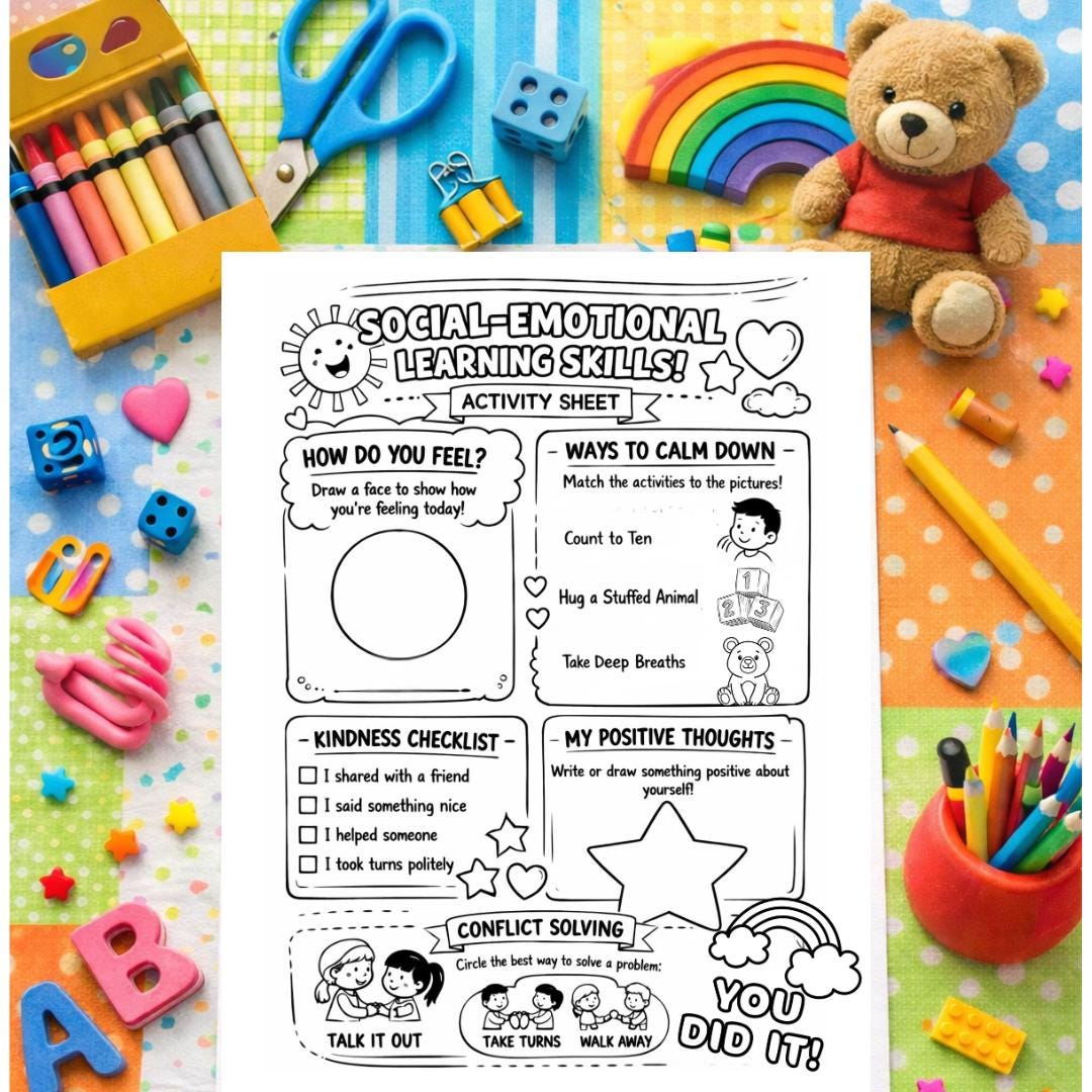 Social Emotional Learning Worksheet for Kids SEL Activity Printable ...