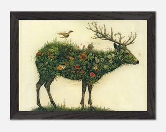 Framed Botanical Art Animal Print Sustainable Wall Décor for Nature Lovers