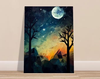 Cubism Night Vibes Wall Art Poster – 18x24 | Eco-Friendly Art Print