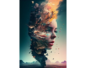 Powerful Thoughts of a Woman 18x24 Eco-Friendly Wall Art | Boho Feminist Poster | Sustainable Home Decor